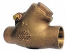 Milwaukee Valve Check Valve, 3/4 in, Single, Y Swing, Bronze, Sweat x Sweat - 1509Y 3/4"