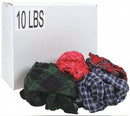 Top Brand Cloth Rag, Flannel, Assorted, Varies, 10 lb - G350010PC