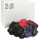 Top Brand Cloth Rag, Flannel, Assorted, Varies, 25 lb - G350025PC