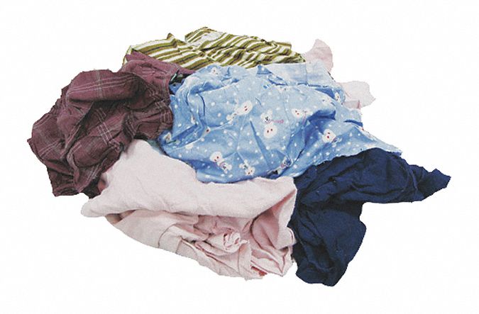 Top Brand Cloth Rag, T-Shirt, Assorted, Varies, 10 lb - 135-10N