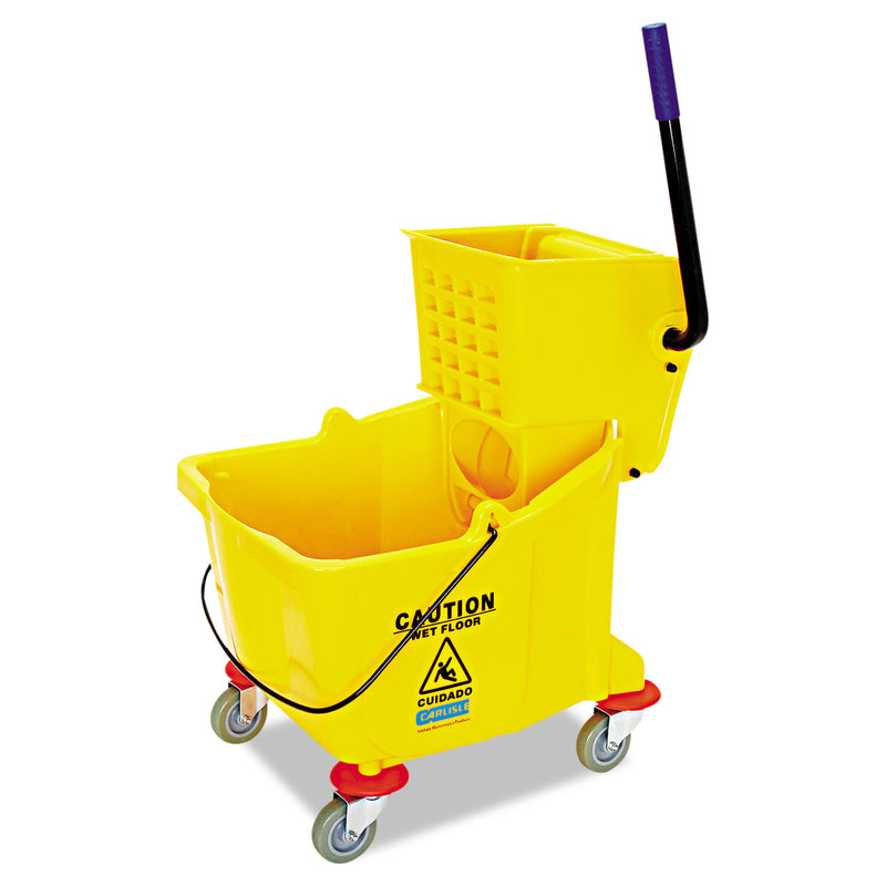 Flo-Pac Side-Press Bucket/Wringer Combo, 8.75 Gal, Yellow - CFS3690404