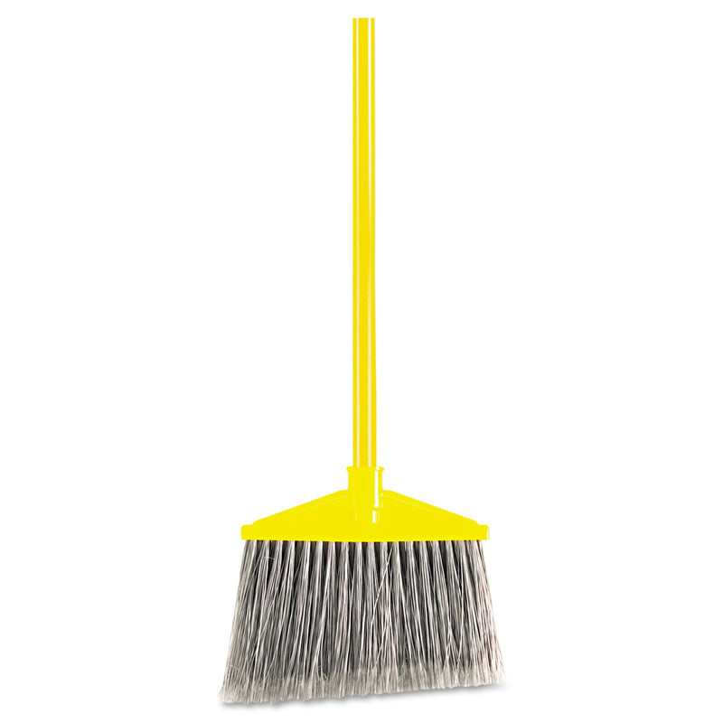 Rubbermaid Angled Large Broom, Poly Bristles, 46 7/8" Metal Handle, Yellow/Gray - RCP637500GY