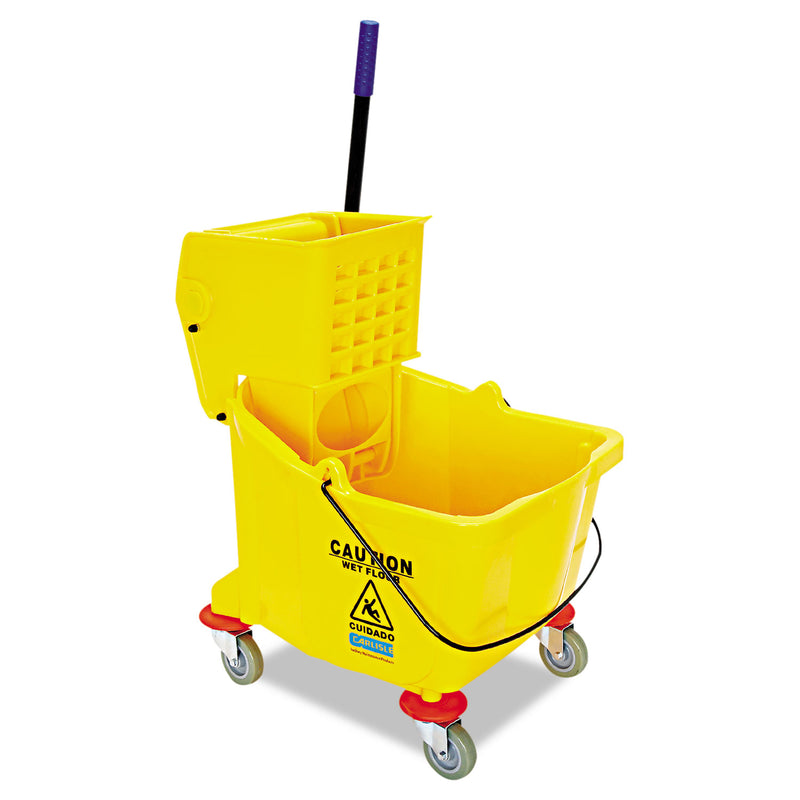 Flo-Pac Side-Press Bucket/Wringer Combo, 8.75 Gal, Yellow - CFS3690404