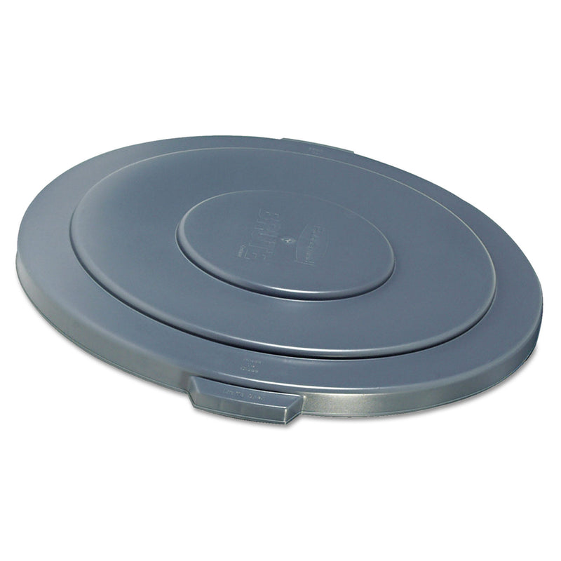 Rubbermaid Round Flat Top Lid, For 55 Gal Round Brute Containers, 26.75" Diameter, Gray - RCP2654G