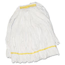 Boardwalk Mop Head, Looped, Enviro Clean With Tailband, Medium, White, 12/Carton - BWK8002
