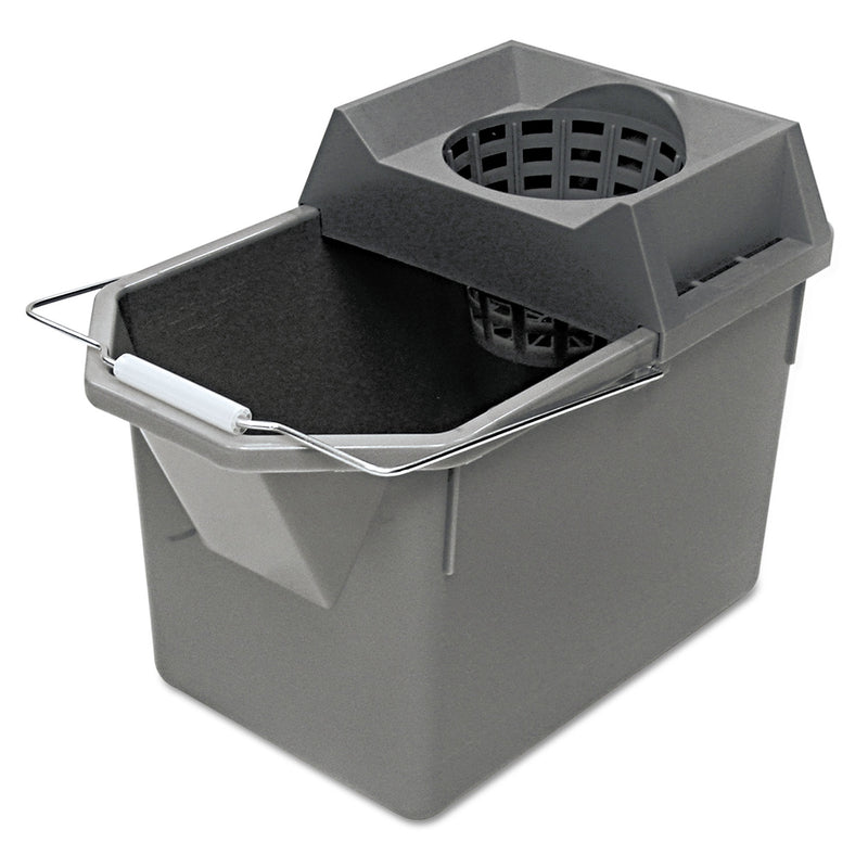 Rubbermaid Pail/Strainer Combination, 15Qt, Steel Gray - RCP6194STL