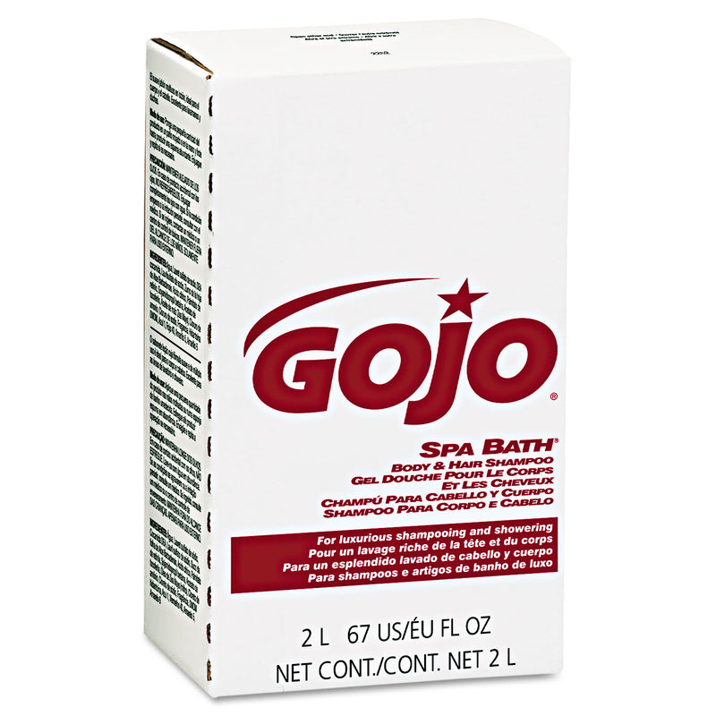 GOJO Spa Bath Body & Hair Shampoo, Herbal, Rose Color, 2000Ml Refill, 4/Carton - GOJ2252