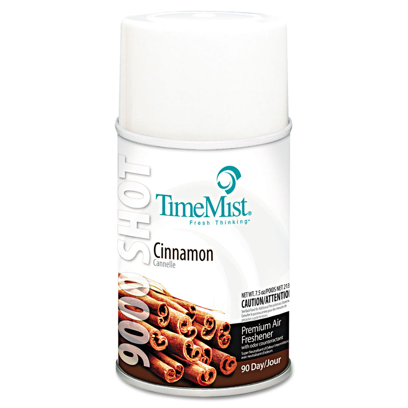 Timemist 9000 Shot Metered Air Fresheners Refill, Cinnamon, 7.5 Oz Aerosol, 4/Carton - TMS1042639