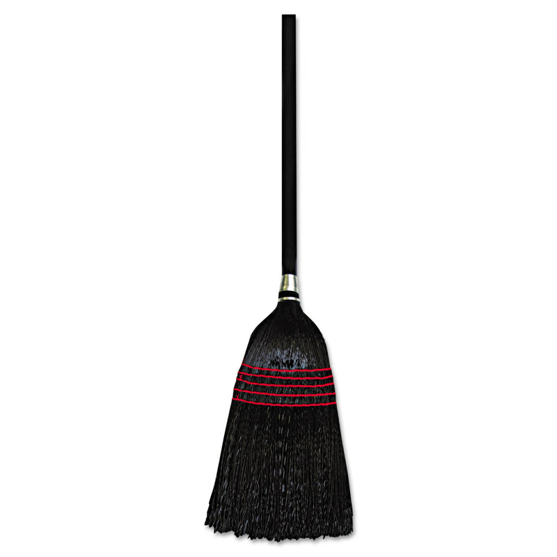 Boardwalk Flagged Tip Poly Bristle Janitor Brooms, 57-58-1/2", Natural/Black, 12/Carton - BWK930BP