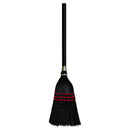 Boardwalk Flag Tipped Poly Bristle Lobby Broom, 37-38" Length, Natural/Black, 12/Carton - BWK951BP