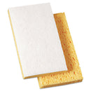 Boardwalk Scrubbing Sponge, Light Duty, 3.6 X 6.1, 0.7" Thick, Yellow/White, Individually Wrapped, 20/Carton - BWK16320