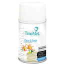 Timemist 9000 Shot Metered Air Freshener Refill, Clean N' Fresh, 7.5 Oz Aerosol, 4/Carton - TMS1042637
