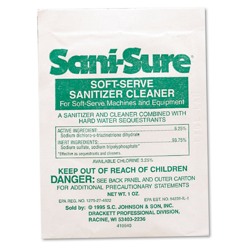 Diversey Sani Sure Soft Serve Sanitizer & Cleaner, Powder, 1 Oz. Packet - DVO90234