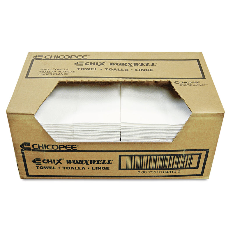 Chicopee Durawipe Shop Towels, 13 X 15, Z Fold, White, 100/Carton - CHI8481