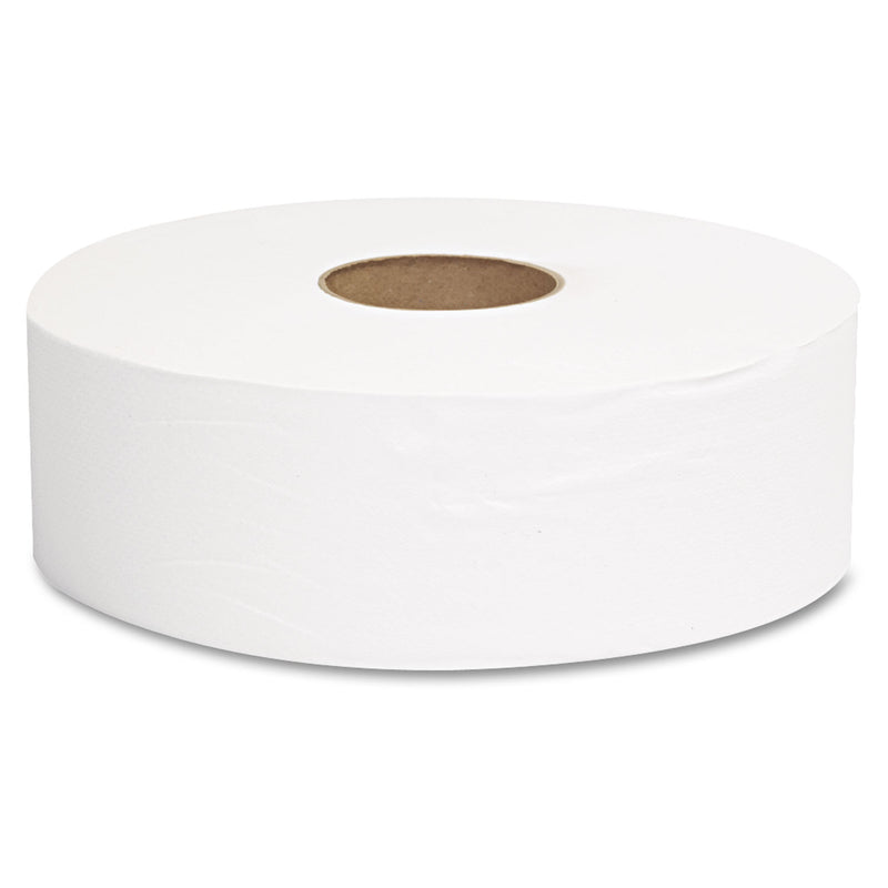 GEN Jrt Jumbo Bath Tissue, Septic Safe, 1-Ply, White, 10" Dia, 6 Rolls/Carton - GEN1512