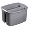 Rubbermaid Double Utility Pail, 17Qt, Gray - RCP2617GRA