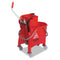 Unger Side-Press Restroom Mop Dual Bucket Combo, 8Gal, Plastic, Red - UNGCOMBR