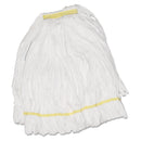 Boardwalk Mop Head, Looped, Enviro Clean With Tailband, Large, White, 12/Carton - BWK8003