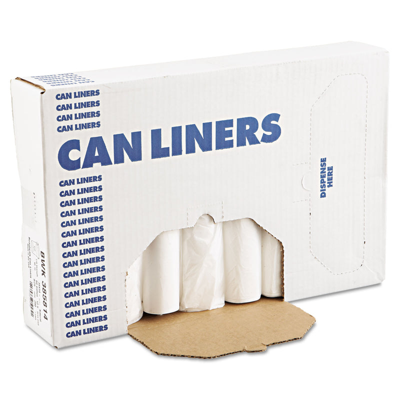 Boardwalk High-Density Can Liners, 60 Gal, 11 Microns, 38" X 58", Natural, 200/Carton - BWK385814