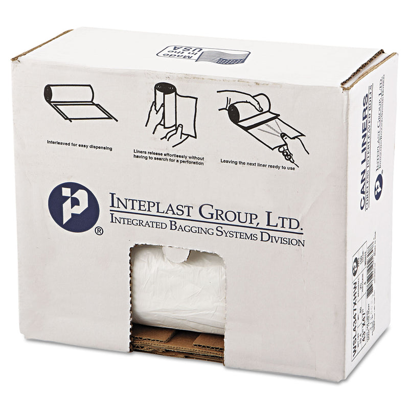 Inteplast Low-Density Commercial Can Liners, 56 Gal, 0.8 Mil, 43" X 47", White, 100/Carton - IBSSL4347XHW