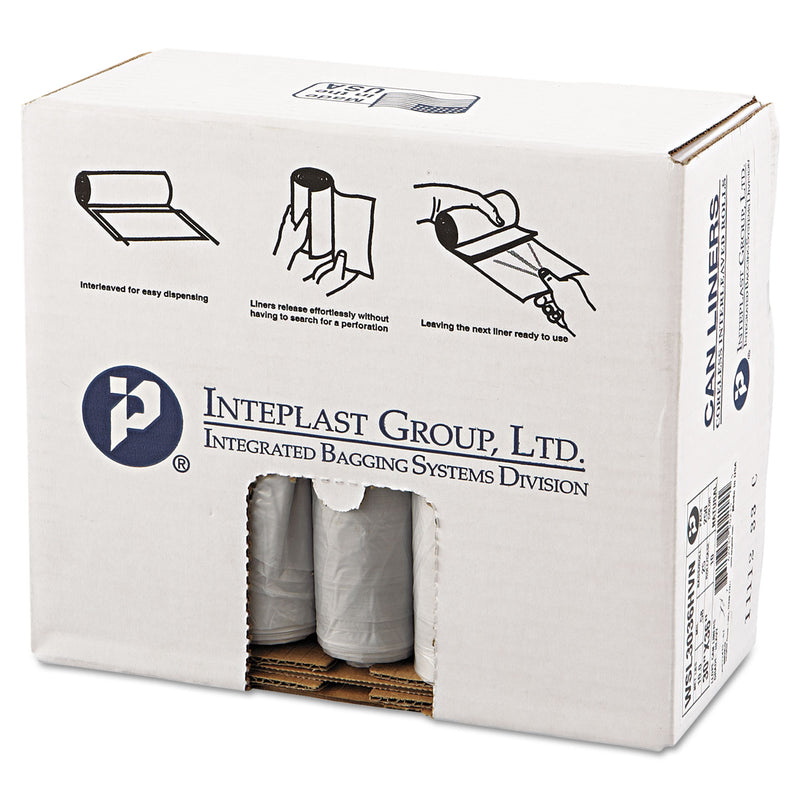 Inteplast Low-Density Commercial Can Liners, 30 Gal, 0.58 Mil, 30" X 36", Clear, 250/Carton - IBSSL3036HVN