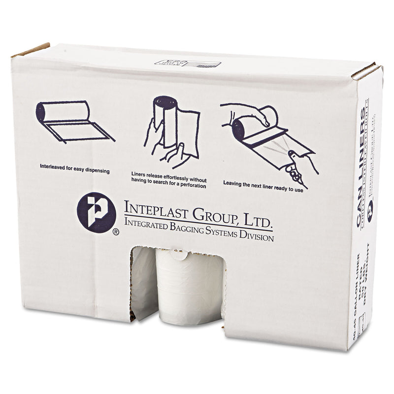 Inteplast High-Density Commercial Can Liners Value Pack, 45 Gal, 12 Microns, 40