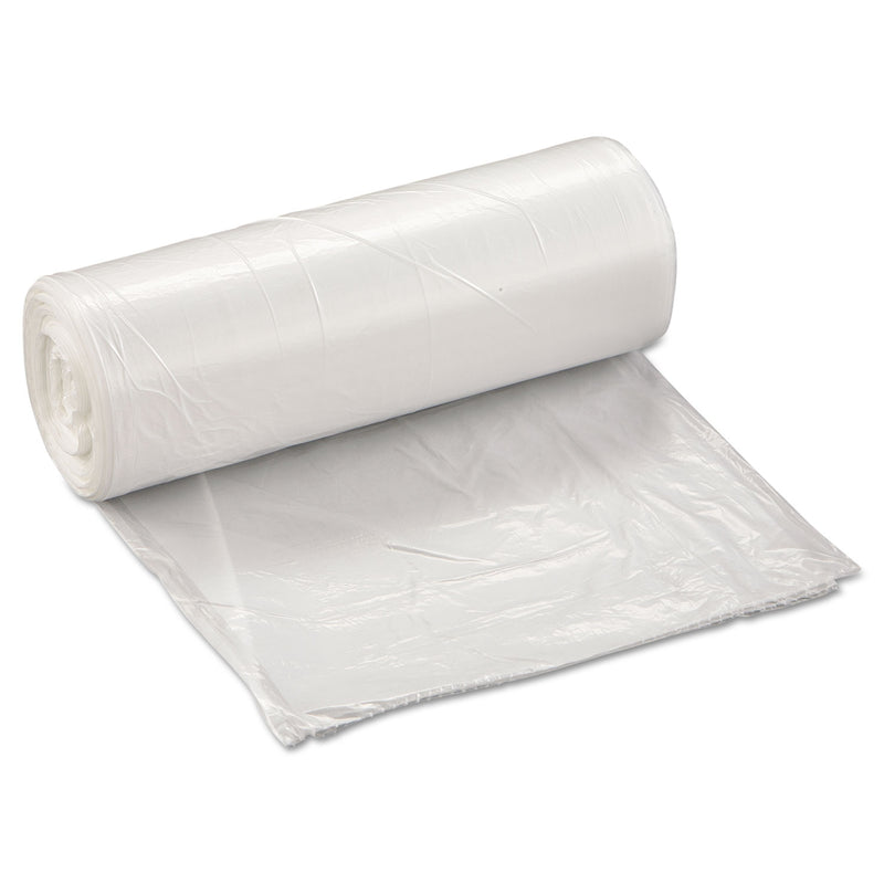 Inteplast Low-Density Commercial Can Liners, 10 Gal, 0.35 Mil, 24" X 24", Clear, 1,000/Carton - IBSSL2424LTN