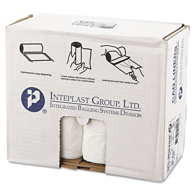 Inteplast Low-Density Commercial Can Liners, 30 Gal, 0.8 Mil, 30" X 36", White, 200/Carton - IBSSL3036XHW