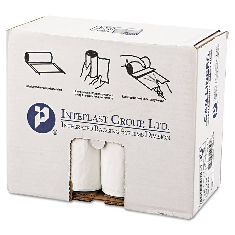 Inteplast Low-Density Commercial Can Liners, 30 Gal, 0.7 Mil, 30" X 36", White, 200/Carton - IBSSL3036XHW2