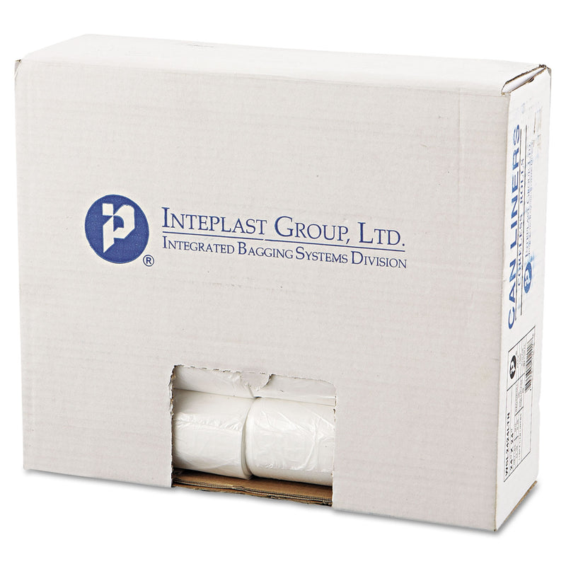 Inteplast Low-Density Commercial Can Liners, 10 Gal, 0.35 Mil, 24" X 24", Clear, 1,000/Carton - IBSSL2424LTN