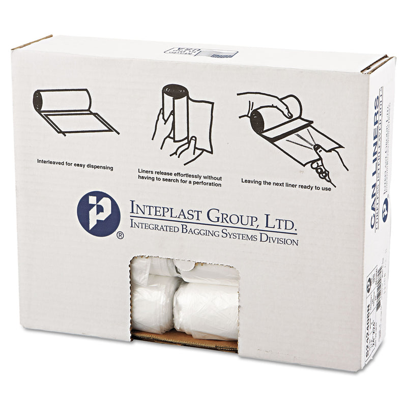 Inteplast High-Density Commercial Can Liners, 10 Gal, 8 Microns, 24