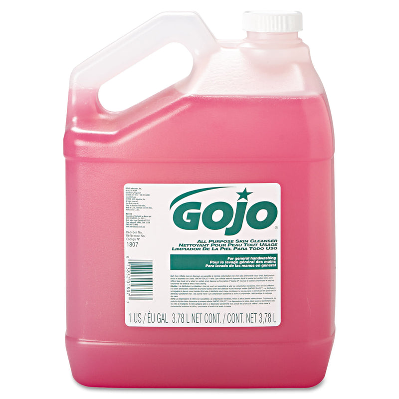 GOJO Bulk Pour All-Purpose Pink Lotion Soap, Floral, 1Gal Bottle, 4/Carton - GOJ180704