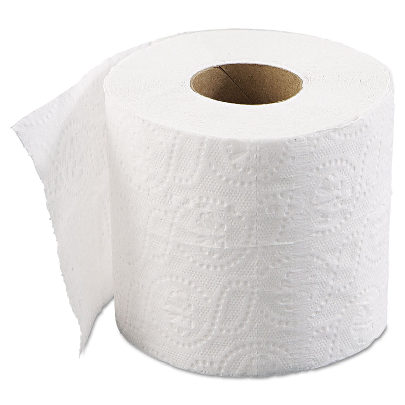 Boardwalk Bathroom Tissue, Standard, Septic Safe, 2-Ply, White, 4 X 3, 500 Sheets/Roll, 96/Carton - BWK6145