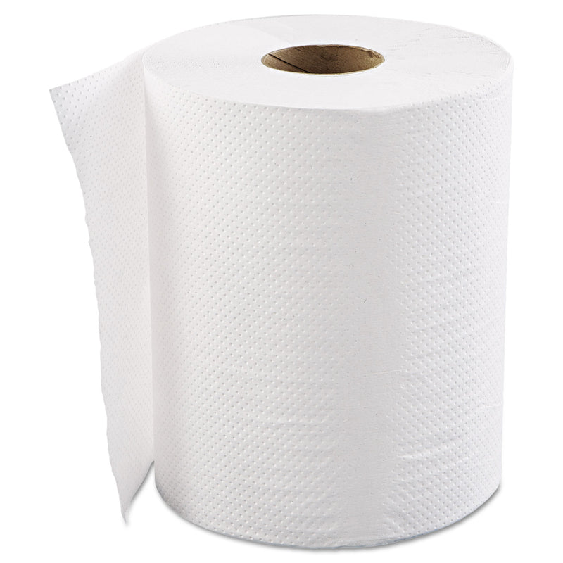 GEN Hardwound Roll Towels, 1-Ply, White, 8" X 600 Ft, 12 Rolls/Carton - GENHWTWHI