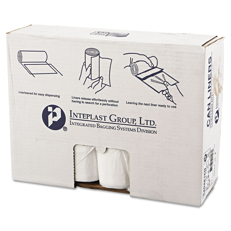Inteplast High-Density Interleaved Commercial Can Liners, 45 Gal, 16 Microns, 40" X 48", Clear, 250/Carton - IBSS404816N