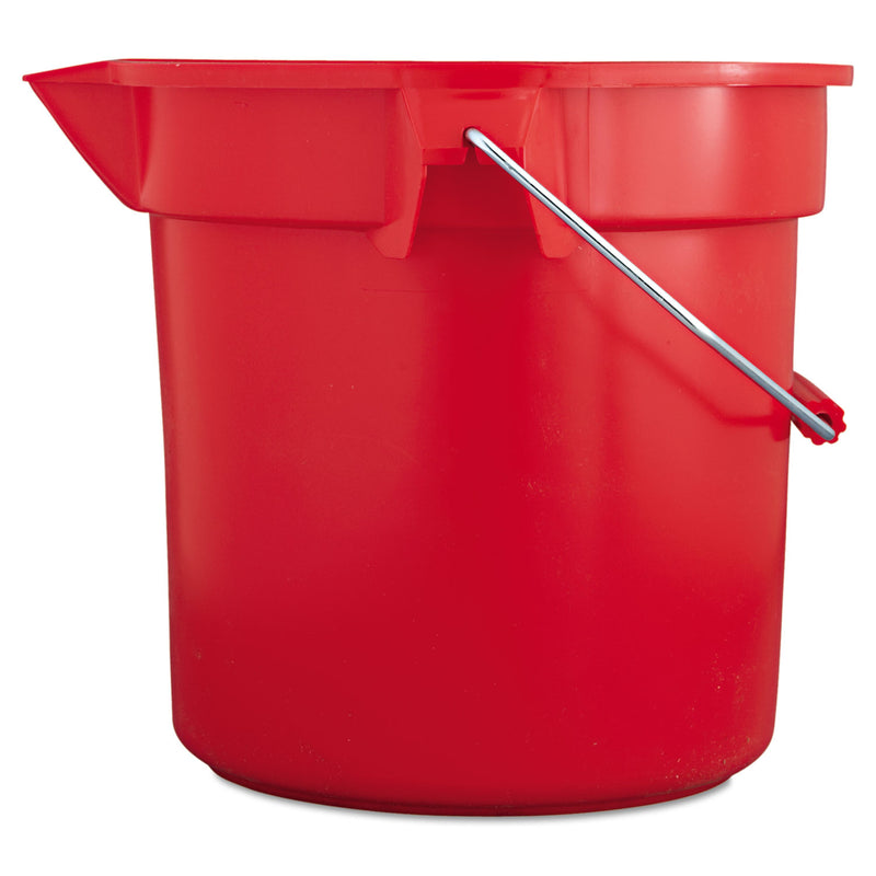 Rubbermaid Brute Round Utility Pail, 14Qt, Red - RCP2614RED