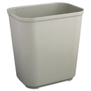 Rubbermaid Fire-Resistant Wastebasket, Rectangular, Fiberglass, 7 Gal, Gray - RCP2543GRA