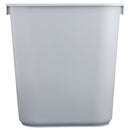 Rubbermaid Deskside Plastic Wastebasket, Rectangular, 3.5 Gal, Gray - RCP2955GRA