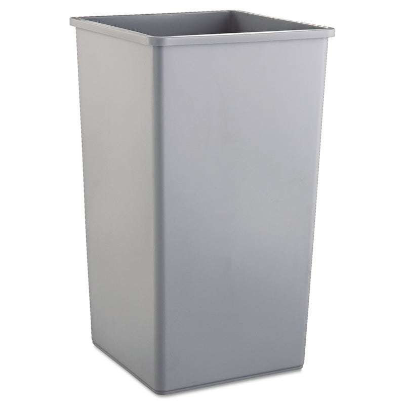 Rubbermaid Untouchable Square Waste Receptacle, Plastic, 50 Gal, Gray - RCP3959GRA