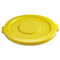 Rubbermaid Round Flat Top Lid, For 32 Gal Round Brute Containers, 22.25" Diameter, Yellow - RCP2631YEL