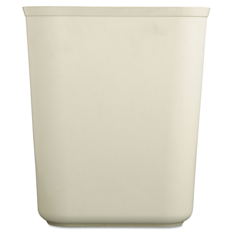Rubbermaid Fire-Resistant Wastebasket, Rectangular, Fiberglass, 1.75 Gal, Beige - RCP2540BEI