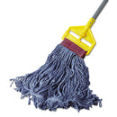 Rubbermaid Super Stitch Blend Mop Head, Large, Cotton/Synthetic, Blue, 6/Carton - RCPD253BLU