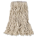 Rubbermaid Economy Cut-End Cotton Wet Mop Head, 16Oz, 1" Band, White, 12/Carton - RCPV116