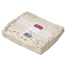 Rubbermaid Economy Cut-End Cotton Wet Mop Head, 16Oz, 1" Band, White, 12/Carton - RCPV116