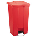 Rubbermaid Indoor Utility Step-On Waste Container, Rectangular, Plastic, 23 Gal, Red - RCP6146RED