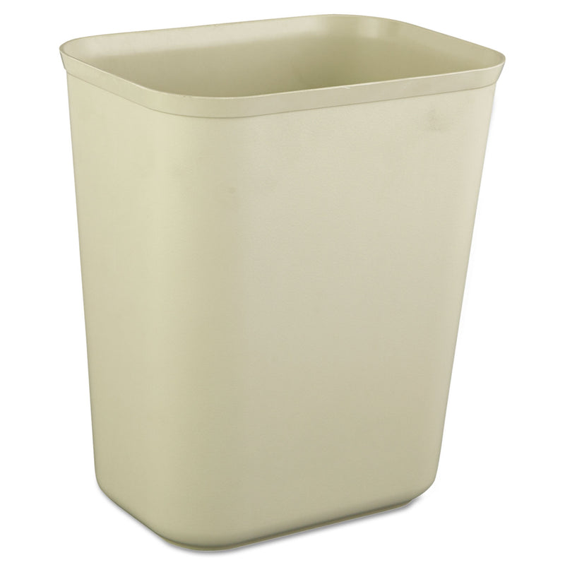 Rubbermaid Fire-Resistant Wastebasket, Rectangular, Fiberglass, 1.75 Gal, Beige - RCP2540BEI