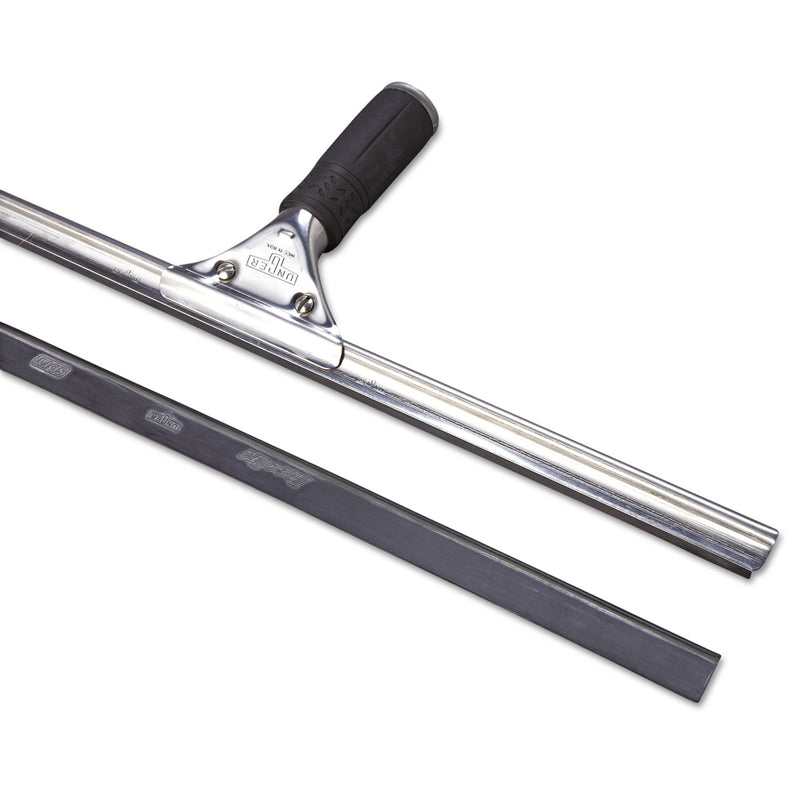 Unger Ergotec Replacement Squeegee Blades, 18" Wide, Black Rubber, Soft, 12/Pack - UNGRT45