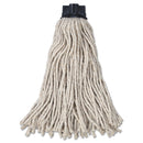 Rubbermaid Replacement Mop Head For Mop/Handle Combo, Cotton, White, 12/Carton - RCPG04300
