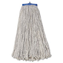 Boardwalk Mop Head, Economical Lie-Flat Head, Cotton Fiber, 20Oz, White, 12/Carton - BWK720C