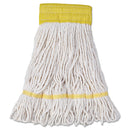 Boardwalk Super Loop Wet Mop Head, Cotton/Synthetic Fiber, 5" Headband, Small Size, White, 12/Carton - BWK501WH